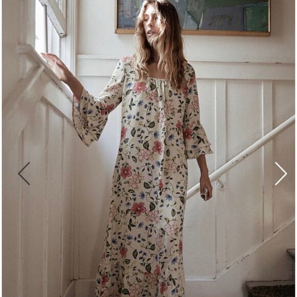 NWT CHRISTY DAWN Rowe Maxi Dress Cream Floral Size XS/S - Picture 3 of 10